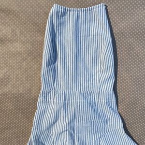 striped halter top cross open back romper